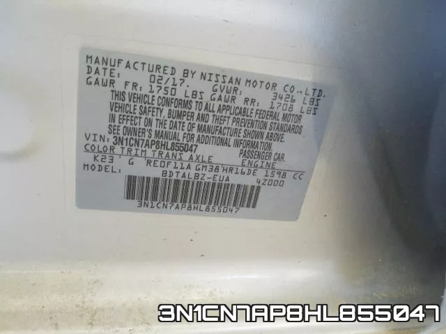 3N1CN7AP8HL855047 фото 2