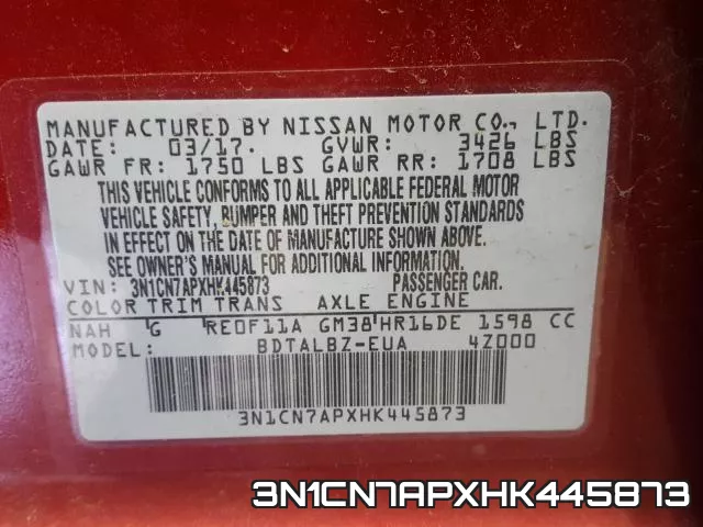 3N1CN7APXHK445873 фото 2