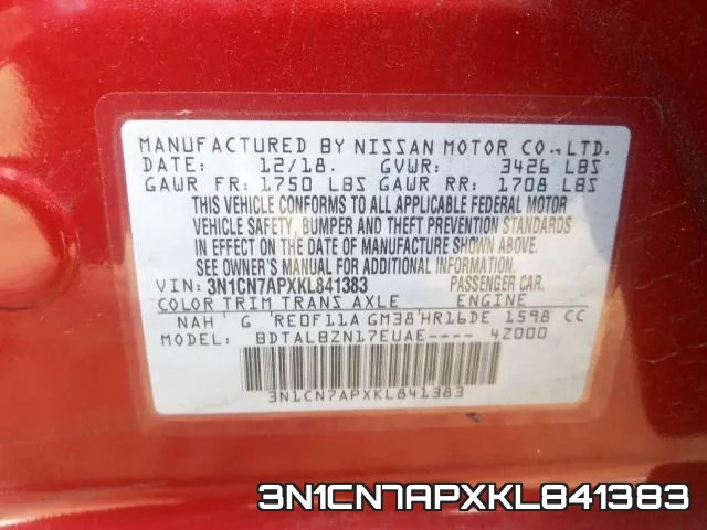 3N1CN7APXKL841383 фото 2