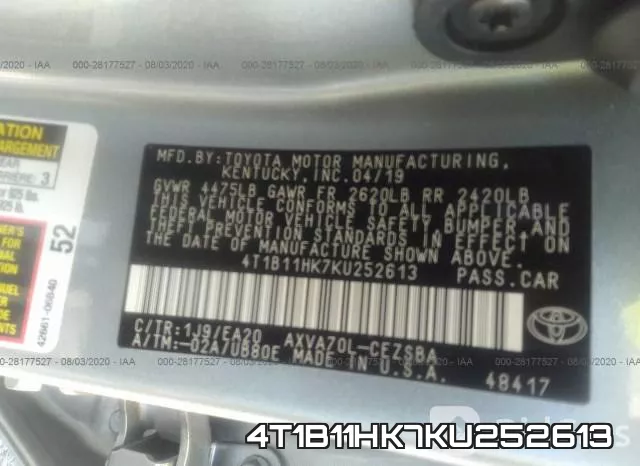 4T1B11HK7KU252613 фото 10
