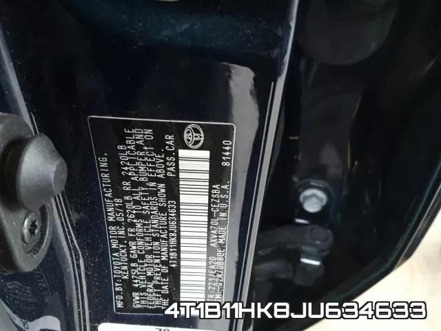 4T1B11HK8JU634633 фото 2