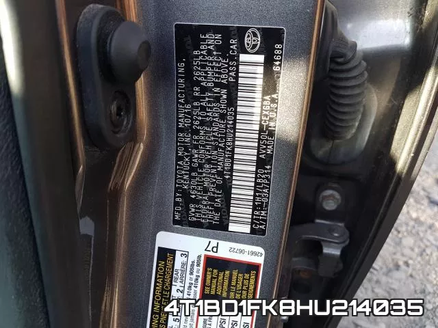 4T1BD1FK8HU214035 фото 2