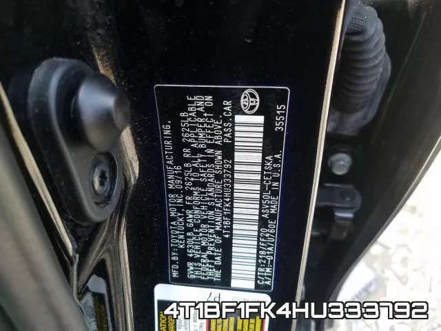 4T1BF1FK4HU333792 фото 2