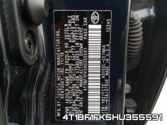 4T1BF1FK5HU355591 фото 2