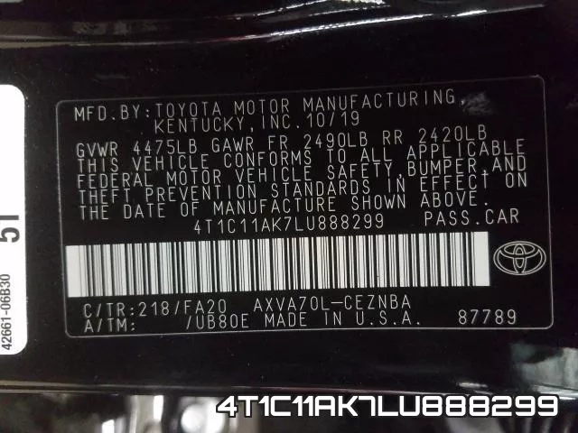 4T1C11AK7LU888299 фото 2