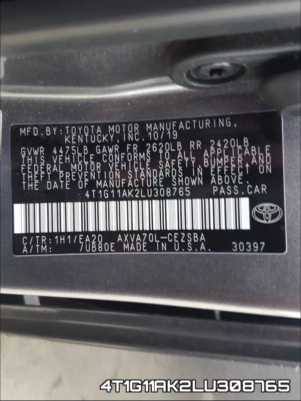 4T1G11AK2LU308765 фото 2