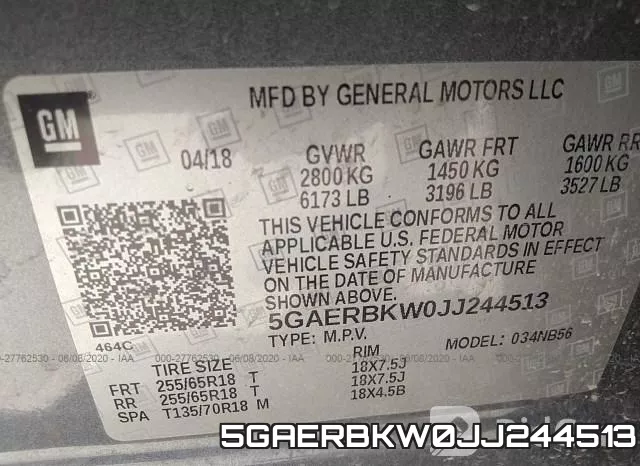 5GAERBKW0JJ244513 фото 10