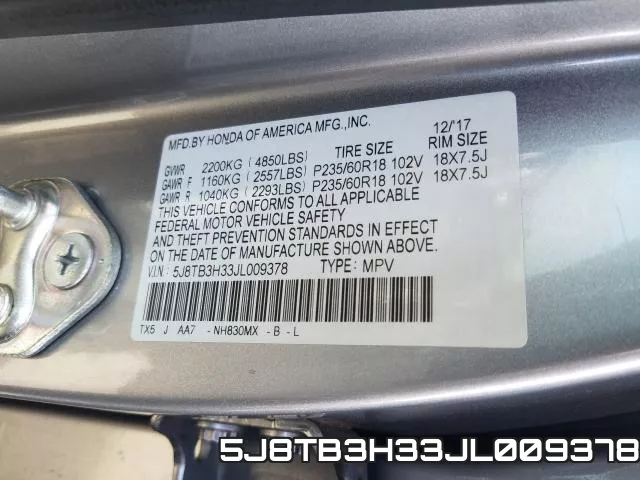 5J8TB3H33JL009378 фото 2