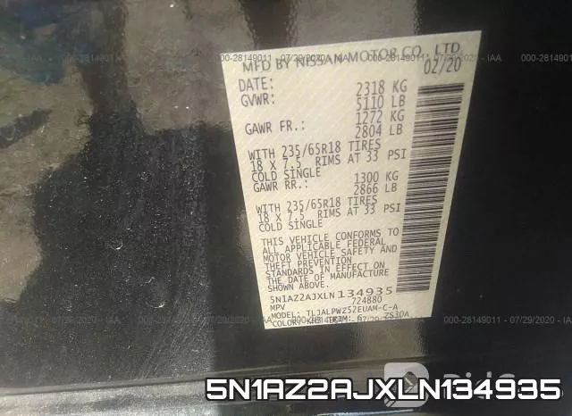 5N1AZ2AJXLN134935 фото 10