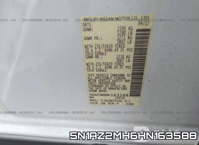 5N1AZ2MH6HN163588 фото 10