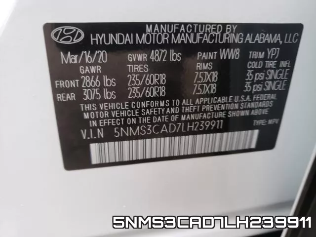 5NMS3CAD7LH239911 фото 2