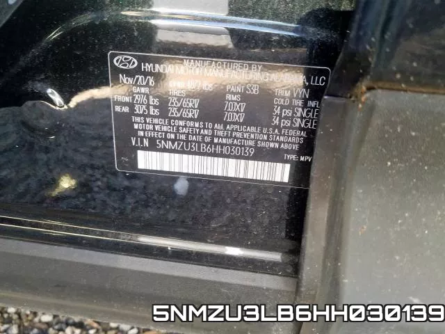 5NMZU3LB6HH030139 фото 2
