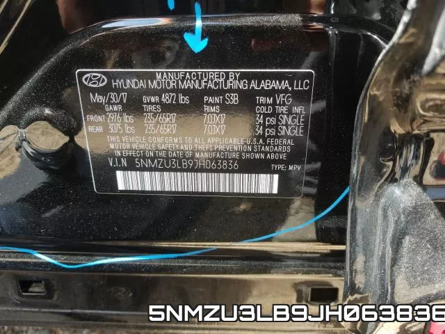 5NMZU3LB9JH063836 фото 2