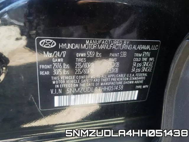 5NMZUDLA4HH051438 фото 2