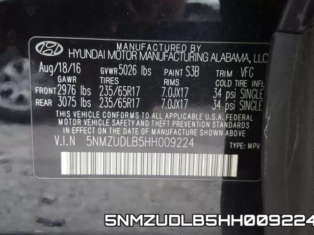 5NMZUDLB5HH009224 фото 2