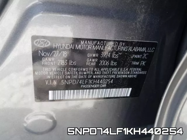 5NPD74LF1KH440254 фото 2