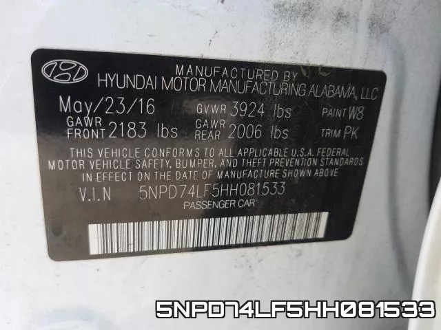 5NPD74LF5HH081533 фото 2