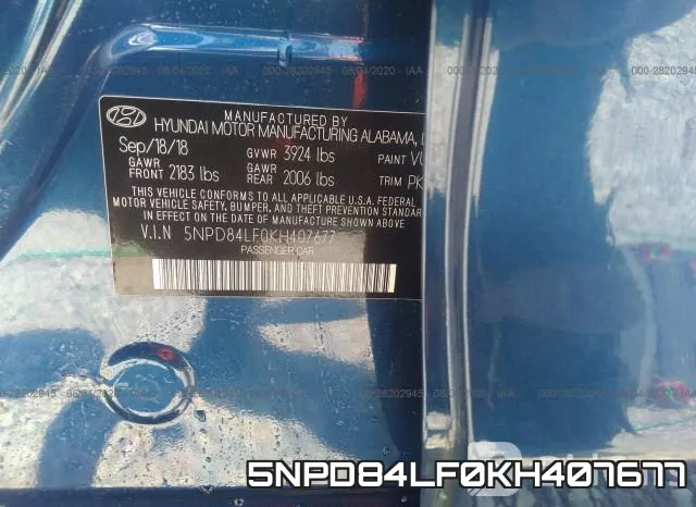 5NPD84LF0KH407677 фото 10