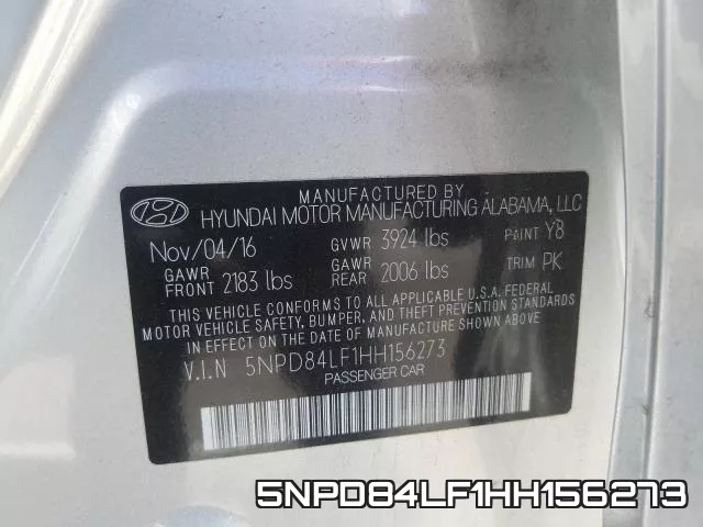 5NPD84LF1HH156273 фото 2