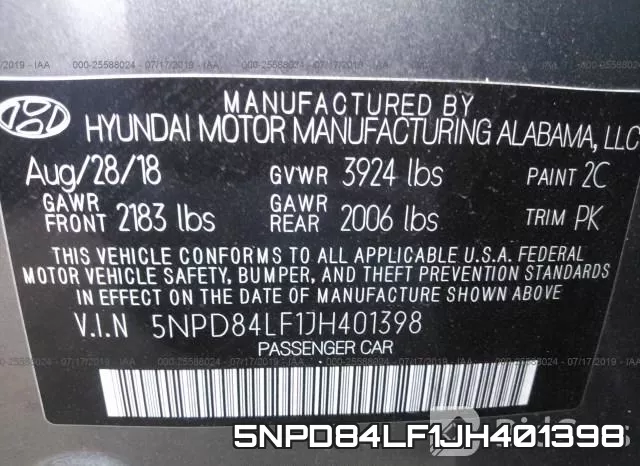 5NPD84LF1JH401398 фото 9