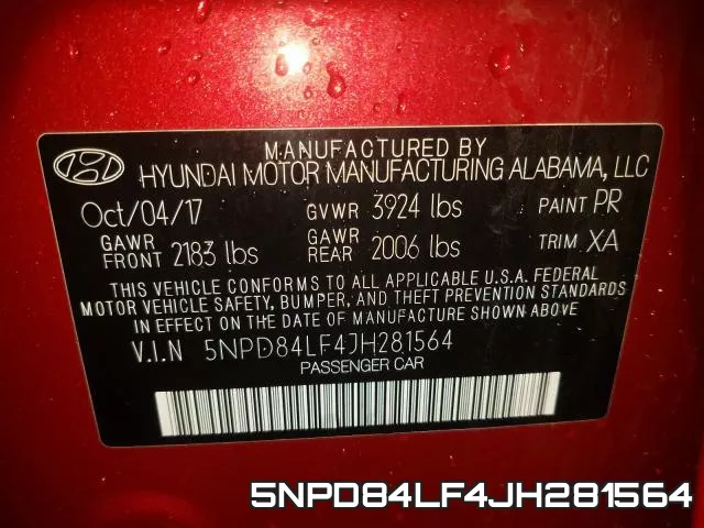 5NPD84LF4JH281564 фото 2