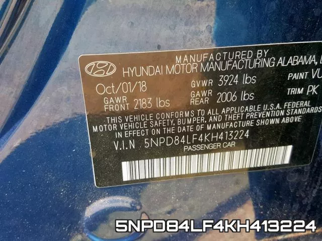 5NPD84LF4KH413224 фото 2