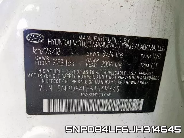 5NPD84LF6JH314645 фото 2
