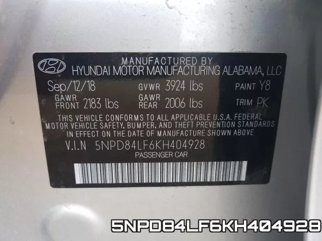 5NPD84LF6KH404928 фото 2