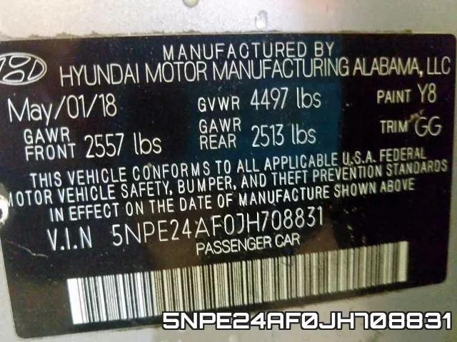5NPE24AF0JH708831 фото 2