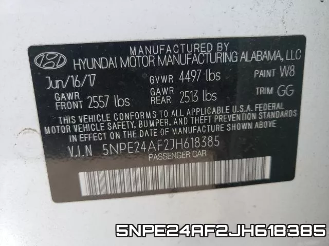 5NPE24AF2JH618385 фото 2