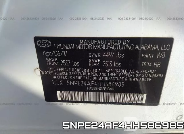 5NPE24AF4HH586985 фото 9
