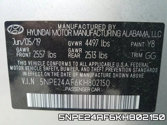 5NPE24AF6KH802150 фото 2