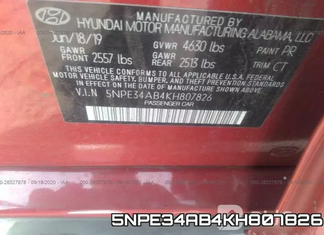 5NPE34AB4KH807826 фото 10