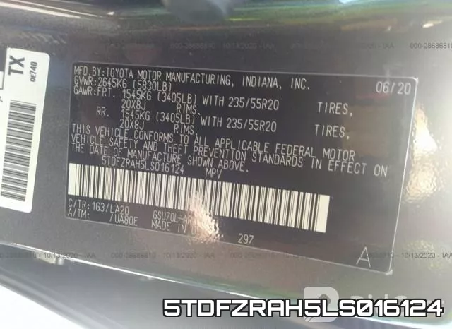 5TDFZRAH5LS016124 фото 10
