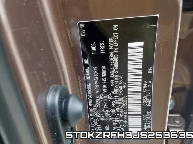 5TDKZRFH3JS253635 фото 2