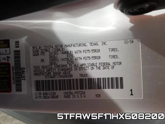 5TFAW5F17HX608200 фото 2