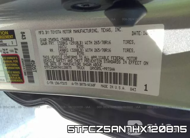 5TFCZ5AN7HX120875 фото 10