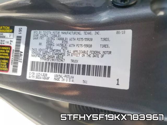 5TFHY5F19KX783967 фото 2