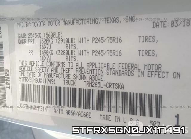 5TFRX5GN0JX117491 фото 10