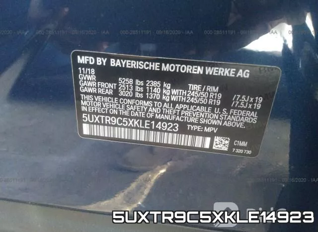 5UXTR9C5XKLE14923 фото 10