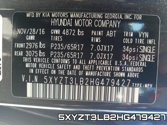 5XYZT3LB2HG479427 фото 2
