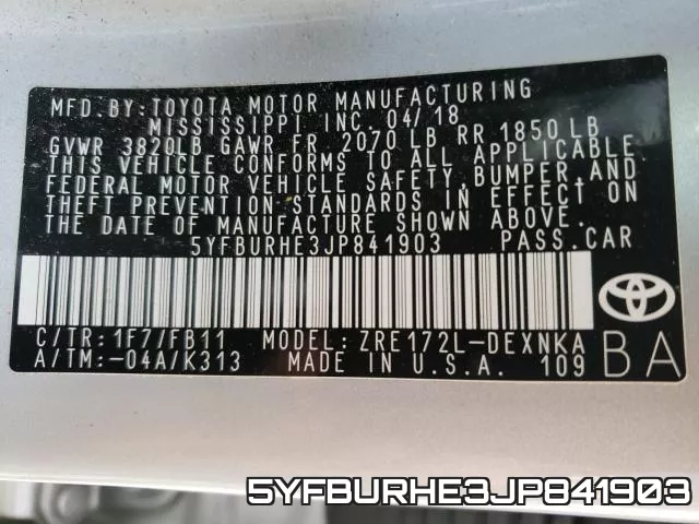 5YFBURHE3JP841903 фото 2