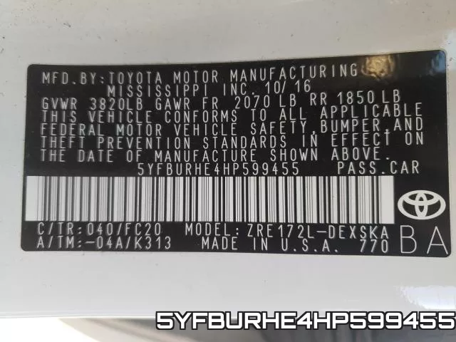 5YFBURHE4HP599455 фото 2