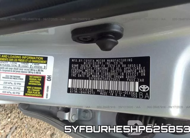5YFBURHE5HP625853 фото 9