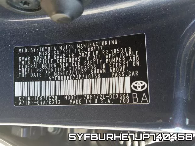 5YFBURHE7JP740458 фото 2