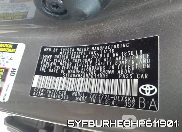 5YFBURHE8HP611901 фото 10