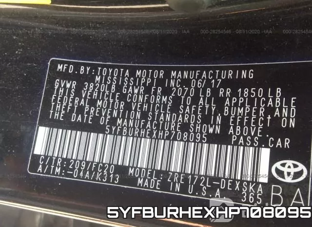 5YFBURHEXHP708095 фото 10