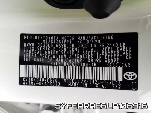 5YFEPRAE6LP106916 фото 2