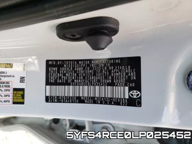 5YFS4RCE0LP025452 фото 2