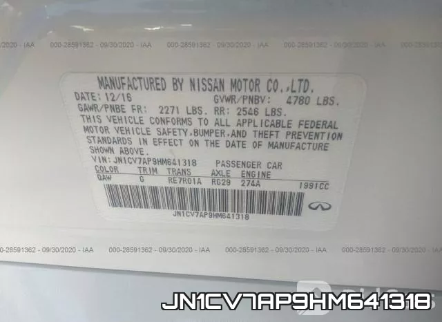 JN1CV7AP9HM641318 фото 10